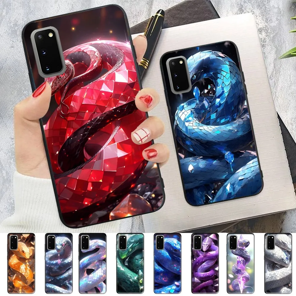 Gemstone Serpents Phone Case For Samsung S 9 10 20 21 22 23 30 23plus lite Ultra FE S10lite Fundas