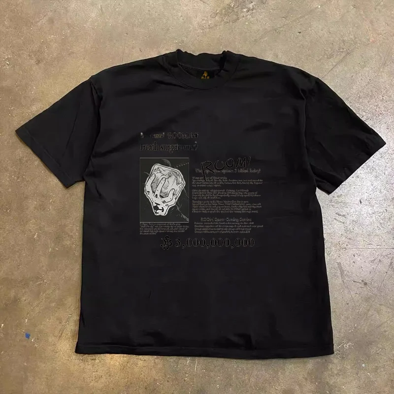 Loose Fit Cotton T-Shirt Unisex Short Sleeve Double Thread UPUPXIA Hero Print Sweat Absorbent round Neck Casual Summer Top