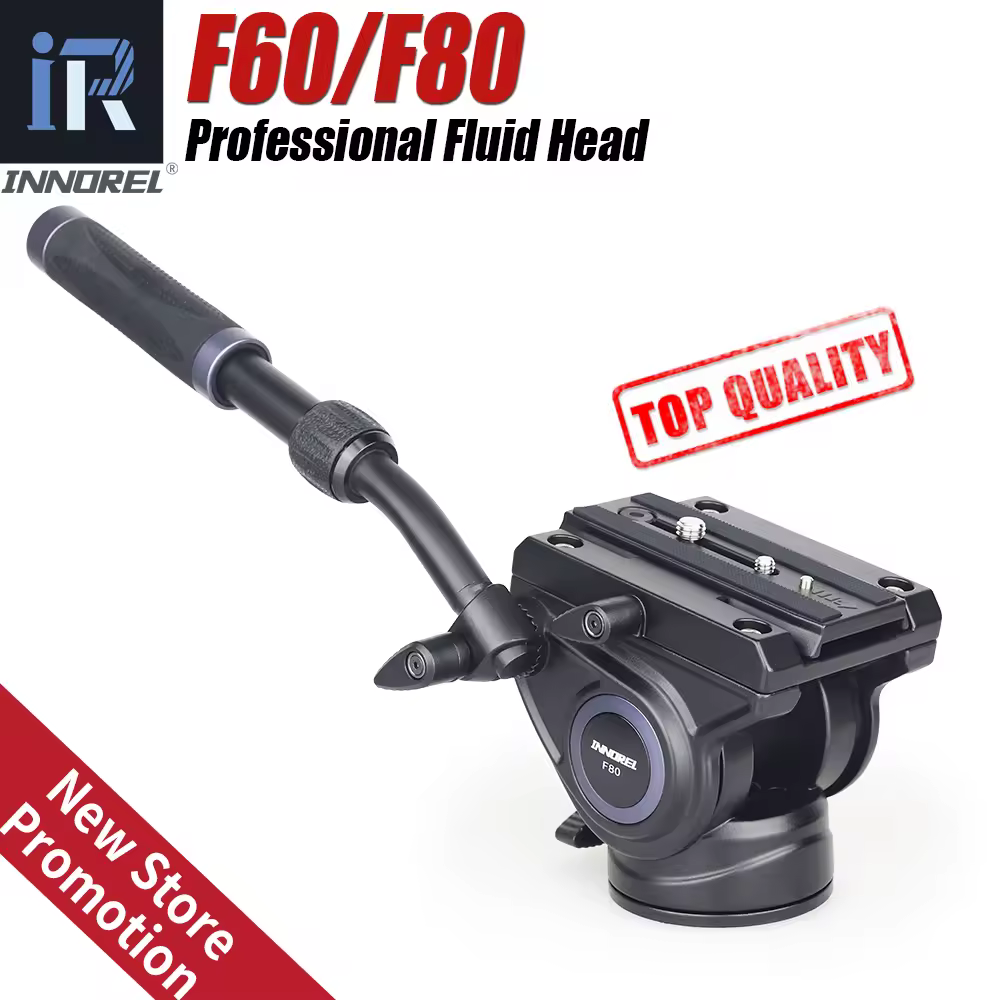 INNOREL F60/F80 וידאו נוזל ראש מקצועי מצלמה חצובה נוזל גרור פאן ראש עבור DSLR מצלמות מצלמות וידאו טלה עדשה