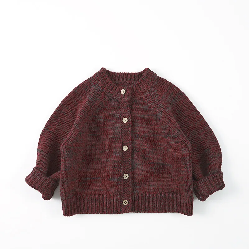 Autumn New Children Long Sleeve Sweater Coat Solid Casual Boys Girls Knitted Cardigan Baby Knitwear Jacket Kids Clothes