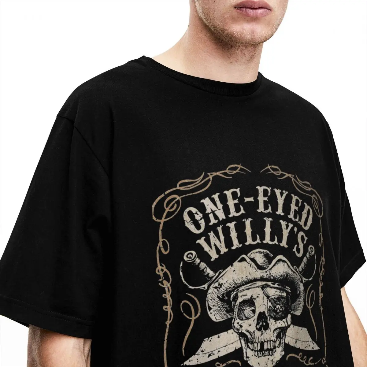 Casual The Goonies One Eyed Willy\'s Goon Cove Pirate Rum T-Shirts for Men Women Crew Neck Cotton Tees Plus Size Clothing