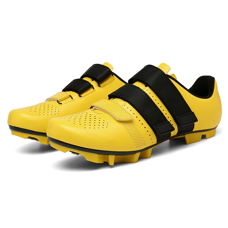 

Road Cycling Shoes Men Women Yellow Ultralight MTB Cleat Shoes Self-Locking Racing Road Bike SPD Flat Bicycle Sneakers Unisex