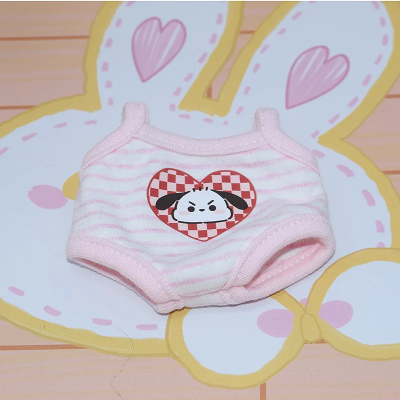 Cute One-Piece Star Suspender Romper 10cm & 20cm Cotton Doll Clothes Printed Baby Dressing up Suit