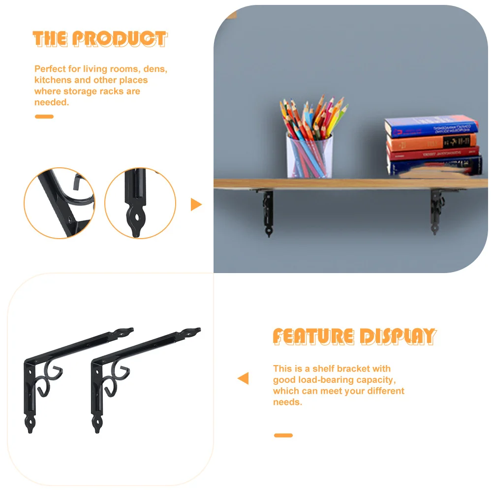 

2Pcs Iron Shelf Bracket Heavy Duty Triangular Support for Wall Mounted Storage Shelf Bracket Heavy Duty Brackets