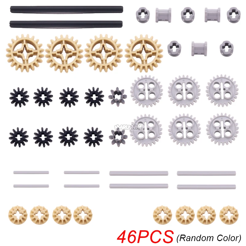 Marumine Block Technology Brick Parts MOC Gear Pin Axle Link Turntable 50163 3649 32072 3647 4019 62821 Acessórios de modelagem Toy