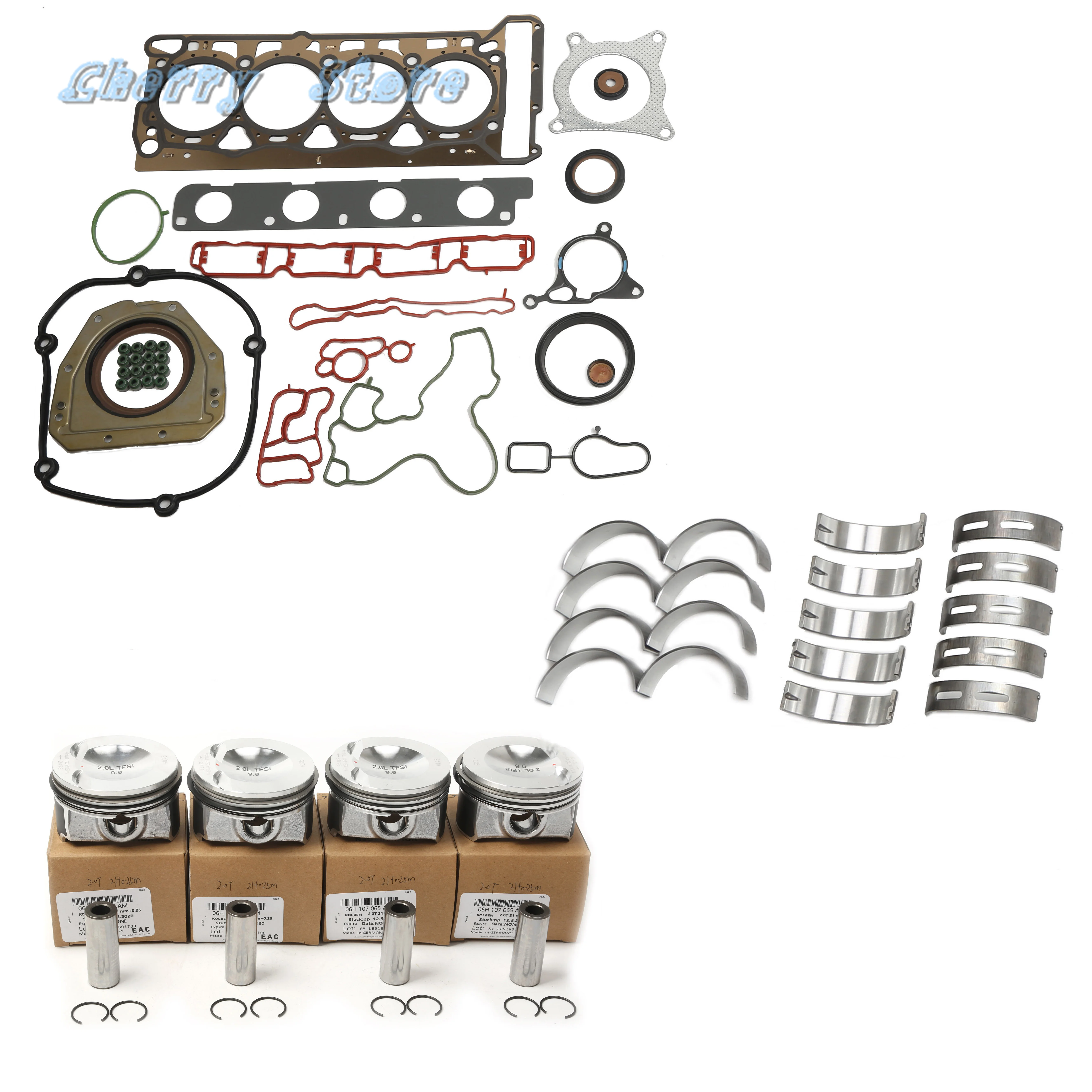 

Engine Repair Kit Oversize 0.25MM Pin 21MM Pistons For VW GOLF V PASSAT B7 AUDI A3 TT Roadster Seat ALHAMBRA Skoda 06H107065AM