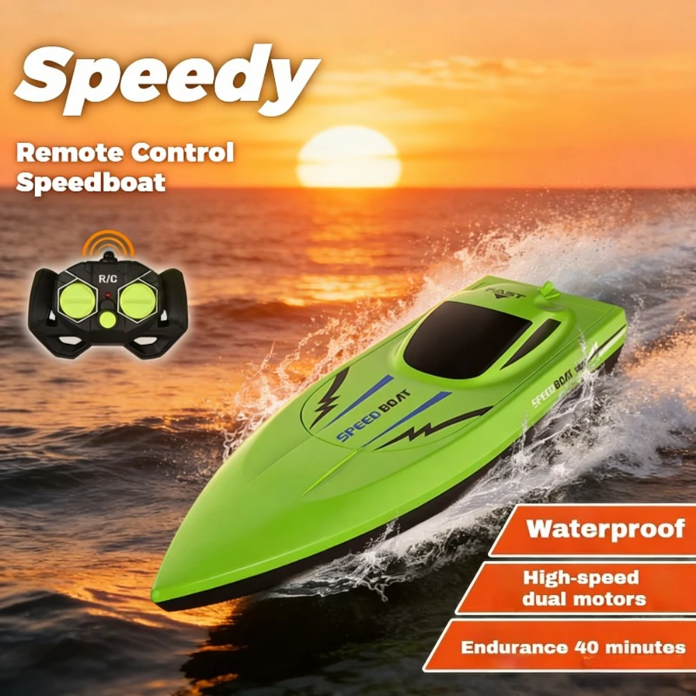 High Speed RC Racing Boat Toy for Kids, Electric Submersible Speedboat, Simulated Water Ship Model Watercraft Gift for Boys