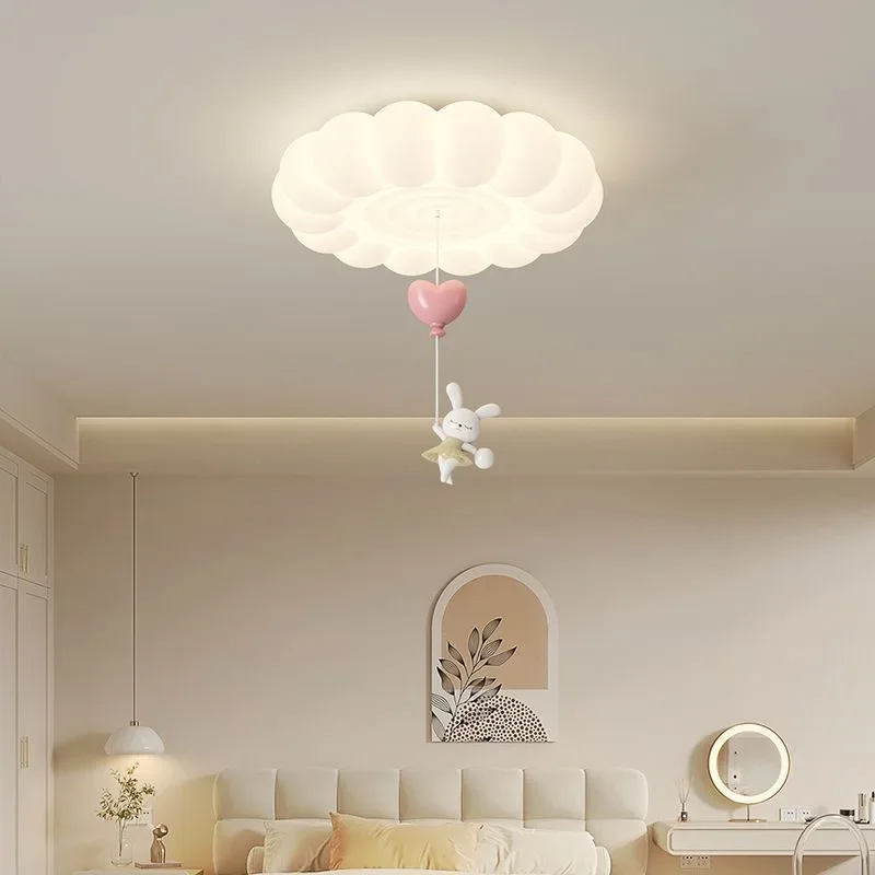 Children's Room Ceiling Lights LED Bubble Cloud Rabbit Light Cream Style Warm Baby Room Nursery Boy Girl Bedroom Ceiling Lamps