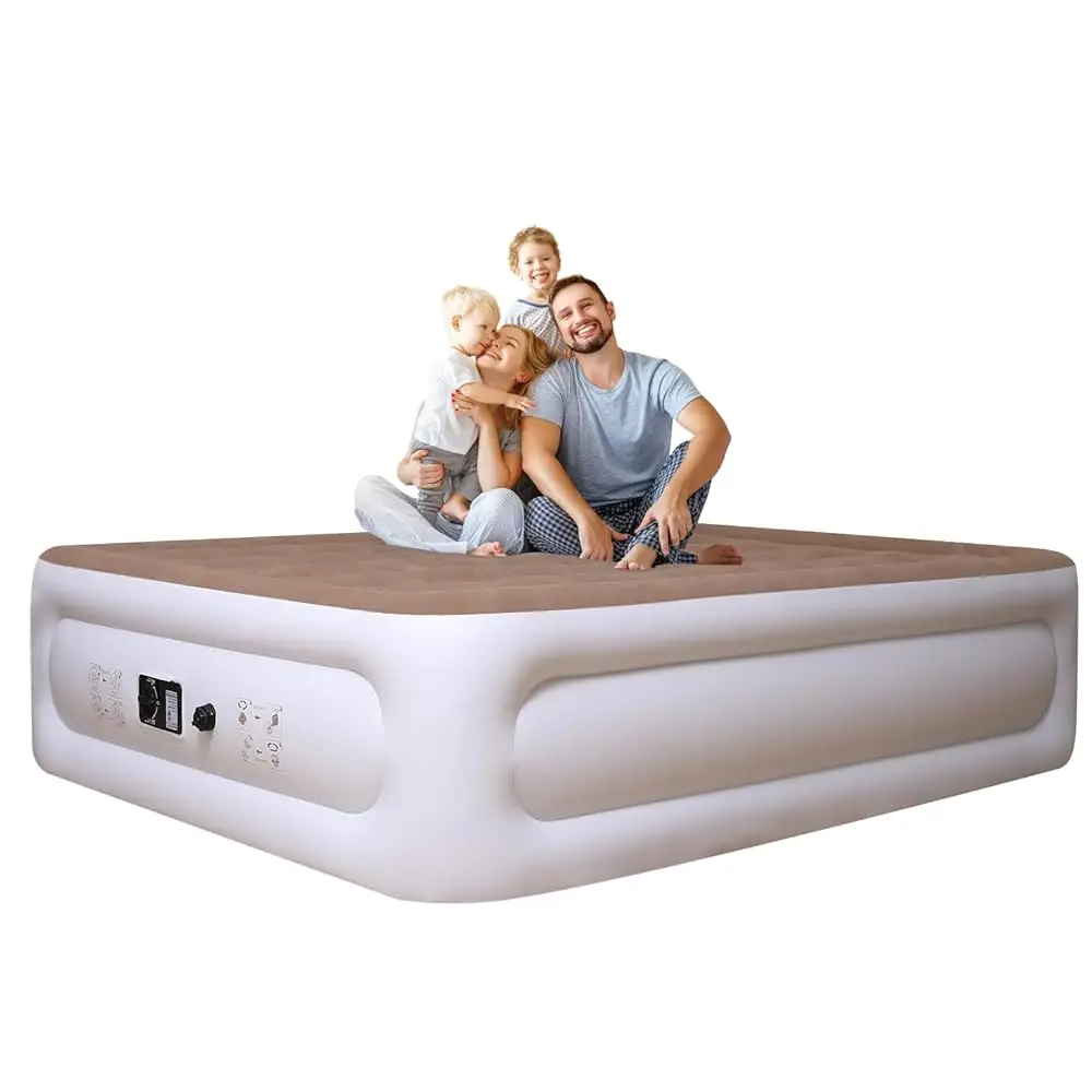 

Air Mattr Queen With Built In Pump, 18 H Luxury Double High Air Bed Fast Inflation/Deflation, Portable Inflatable Blow Up Mattr