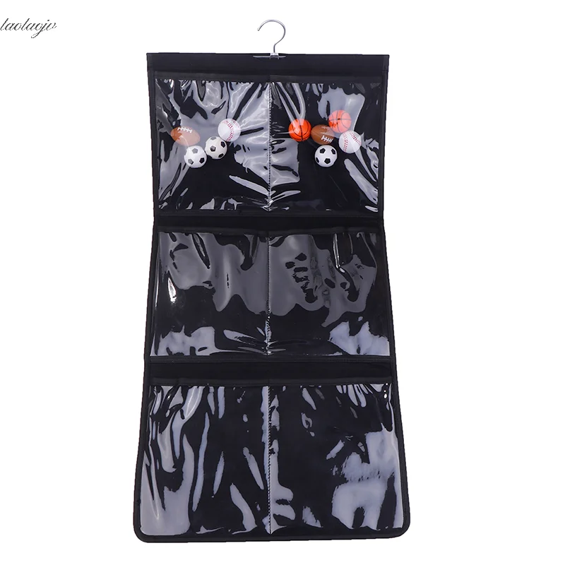 

1Pc Felt Ping Pong Storage Bag With 6 Divisions Wall Hanging Table Tennis Racket Holder Organizer For 8 Paddles And 28 Balls