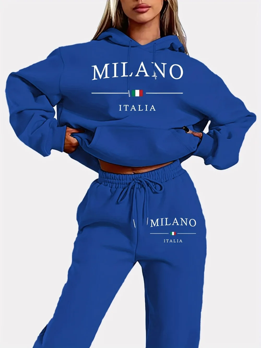2024 nuova lettera italiana stampa felpa con cappuccio da donna tailleur pantalone con camicia casual a maniche lunghe con cappuccio vestiti Sudadera