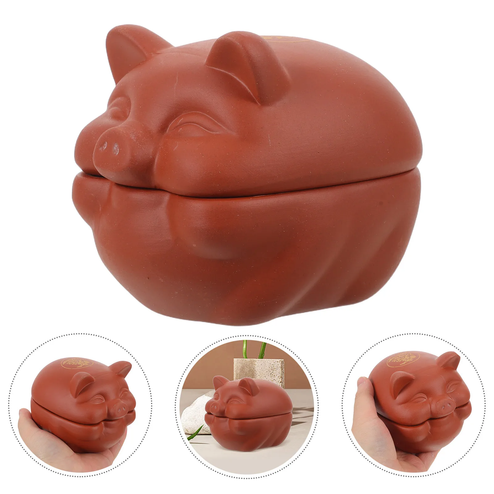 

Mini Pig Shaped Clay Soup Pot Ceramic Stew Cooking Vessel for Chicken Vegetable Baked Oysters Traditional Craftsmanship Heat