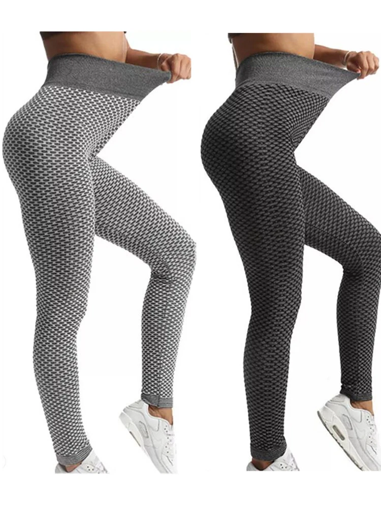 CHSDCSI Legging Olahraga Push Up Olahraga Leggins Celana Pensil Elastis Kasual Honeycomb Wanita Seksi Baru