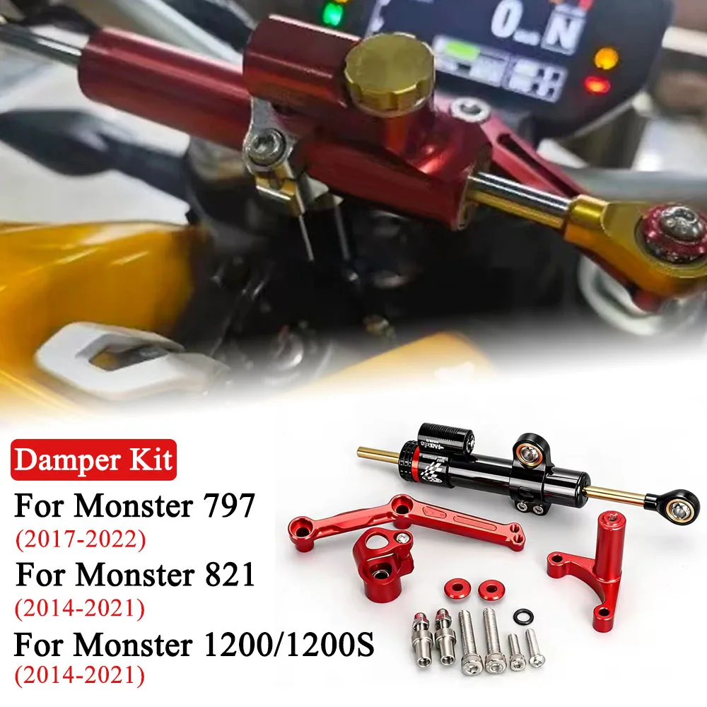 

For Ducati Monster 797 821 1200 1200S 2014-2021 Motorcycle CNC Stabilizer Damper Bracket Steering Mounting Bracket Accessories