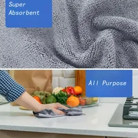 1/50pcs Gray Bamboo Charcoal Thickened Super Absorbent Dishcloth Oil Resistant Kitchen Wipes Microfiber Cleaning Cloths 6