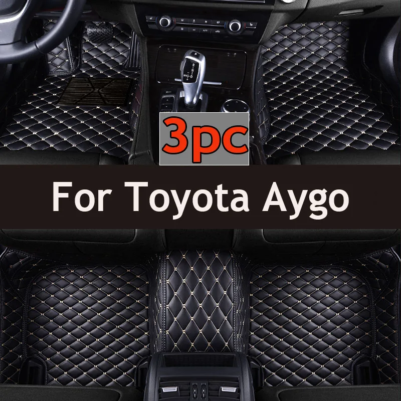 

Custom Auto Luxury Leather Car Floor Mat For Toyota Aygo 2014 2015 2016 2017 2018 Car Mat Full Set Women Waterproof Accessories