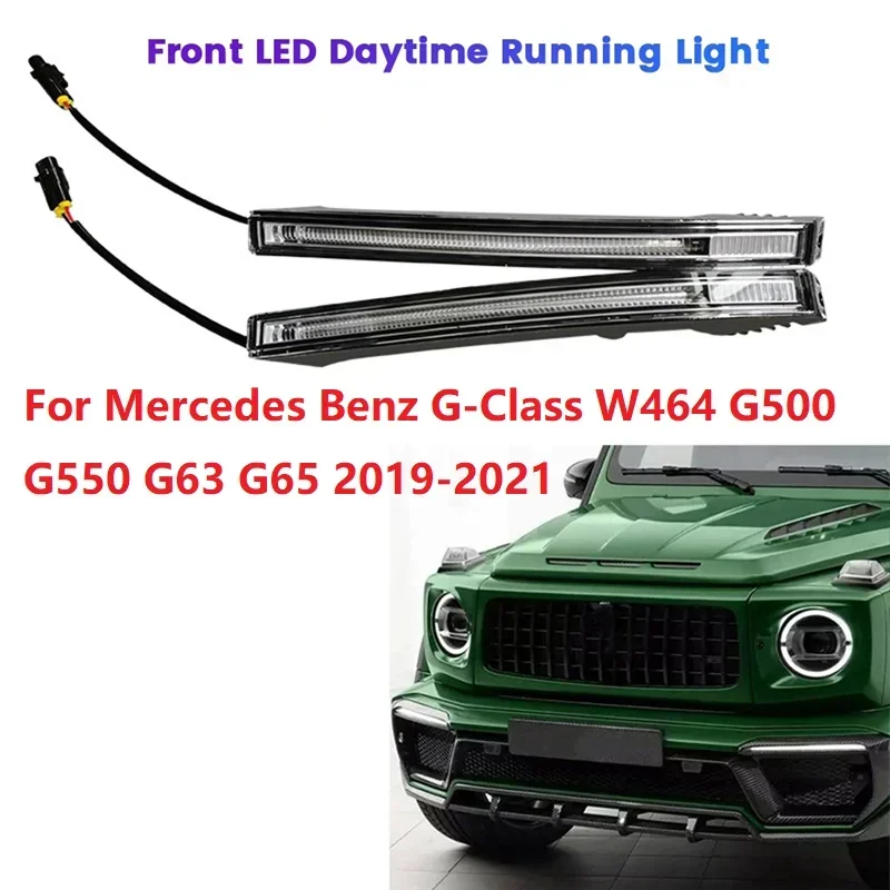For Mercedes Benz G Class W464 G500 G550 G63 G65 2019-2021 LED Fog Light DRL Auxiliary Lamp Exterior Auto Accessories