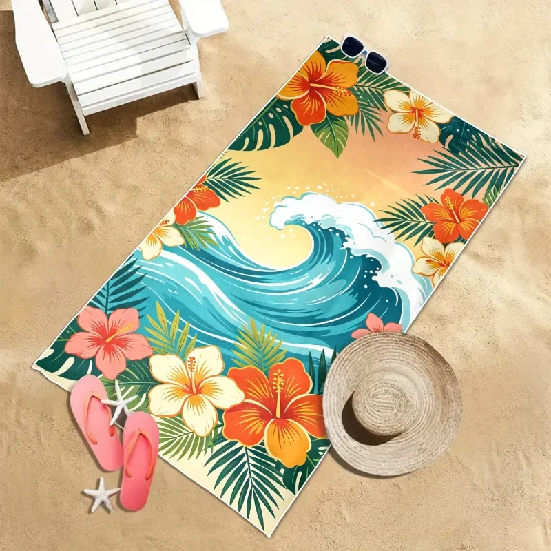 Bohemian Printed Beach Towel Fashion Travel Swimming Towel Soft Microfiber Holiday Pool Bath Towel Large Size Tropical Print