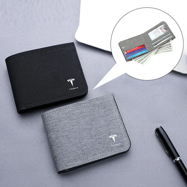 Portfel z logo samochodu ID Bank Card Storage Money Bag Decoration Purses For Tesla Model 3 Model S X Model Y Roadster SpaceX Akcesoria