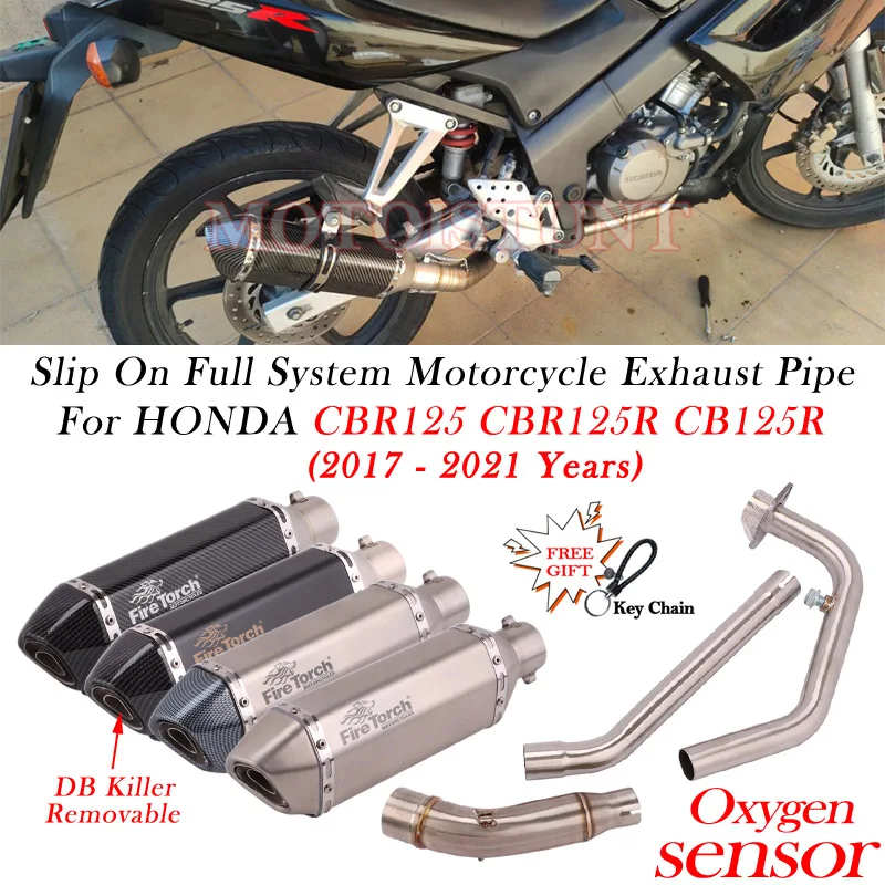 

For Honda CBR125 CBR125R CB125R CBR 125 125R 2017 - 2021 Motorcycle Exhaust Full System Muffler DB Killer Front Middle Link Pipe