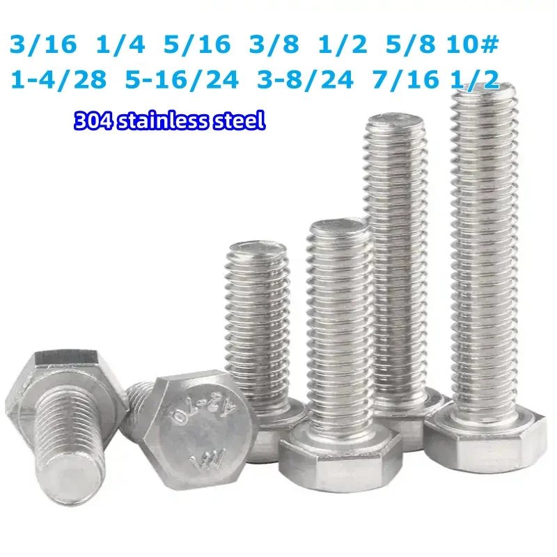 3/16 1/4 5/16 3/8  1/2  5/8 10# 1-4/285-16/24 3-8/24 7/16 1/2  Outer Hexagon Head Bolt British-American External Hexagon Screws