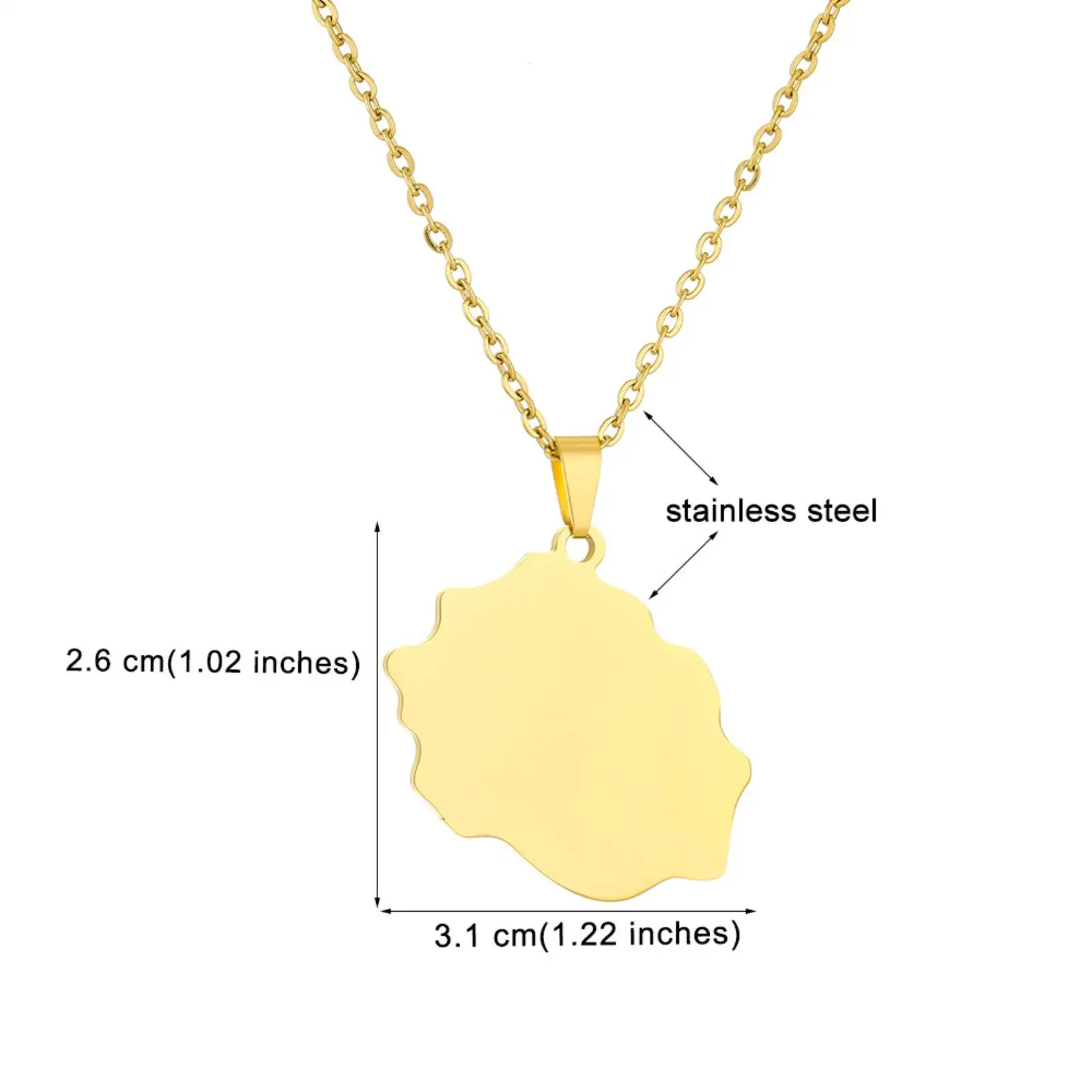 Kette mit Anhänger in Form einer Karte der Insel Réunion, aus Edelstahl, französische Réunion-Karte, ethnisches, patriotisches Souvenir-Schmuckstück, Geschenk für Männer und Frauen. – Detail 5