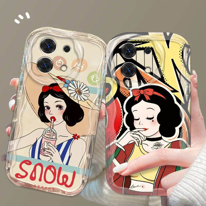 Disney Snow White Fashion For Xiaomi Redmi Note 13 12 12S 11S 11 10 9 8 10A 9C 9T Pro Plus 5G Wave Oil Cover Phone Case