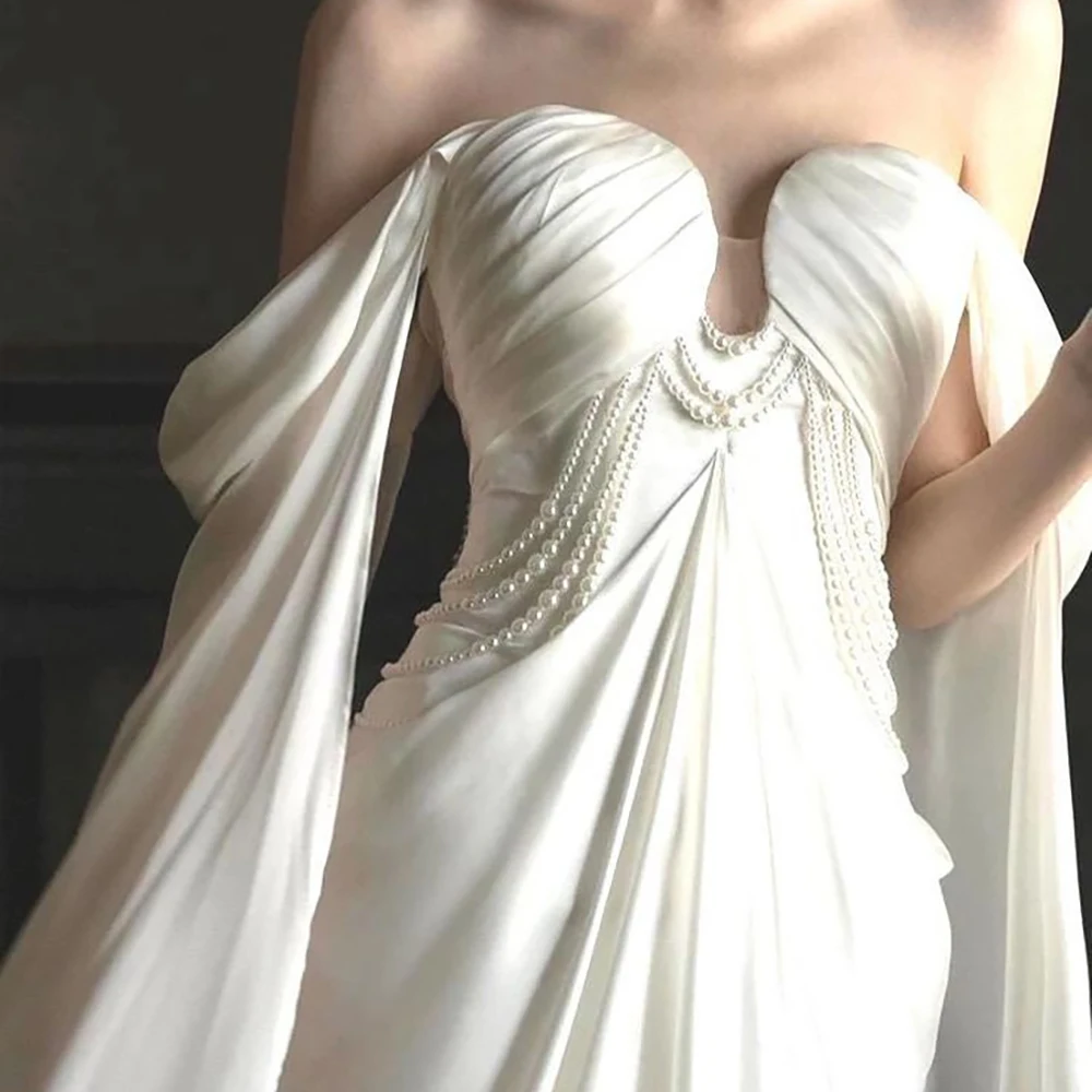 

Шифоновые свадебные платья с рукавами-накидкой и бисером, свадебное платье с вырезом в форме сердца и открытой спиной, вечернее платье без бретелек накидки