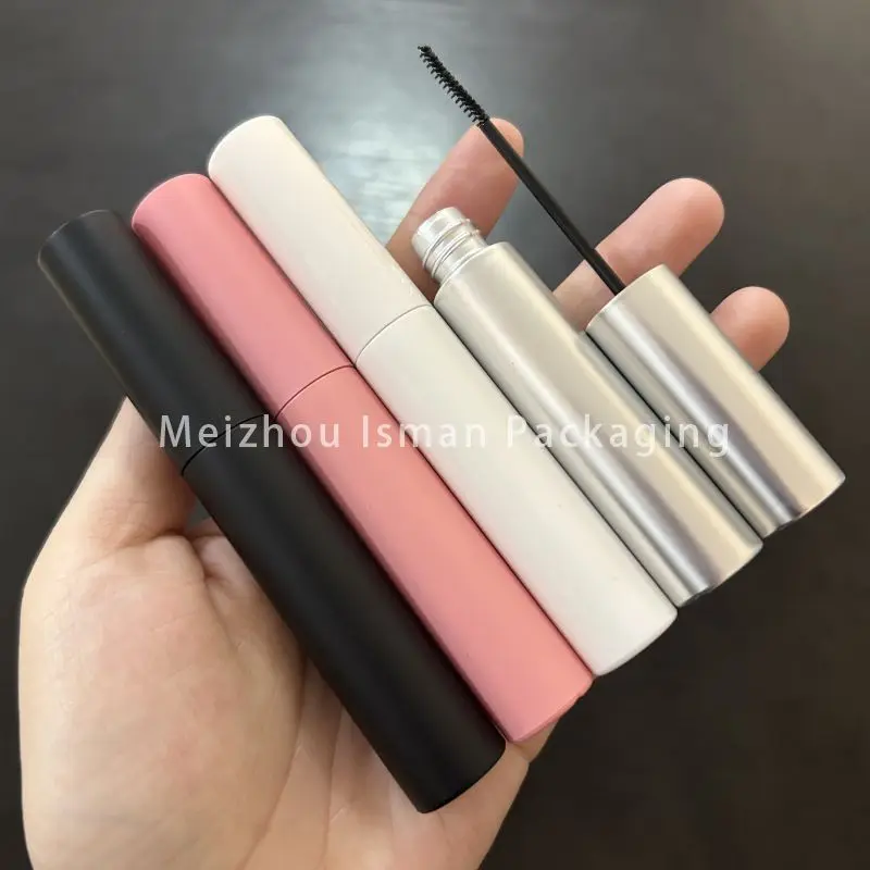 

50Pcs Round Pink White Black Sliver Top10ML Mascara Tube Empty Luxury Eyelashes Bottle With Wand Brush