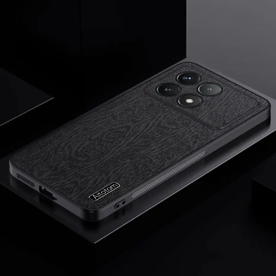 Case for Poco X6 Pro 5G Case Silicone Bumper Bark Pattern Leather Case for Xiaomi Poco M6 Pro 4G M6PRO X6Pro Cover