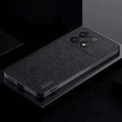 Case for Poco X6 Pro 5G Case Silicone Bumper Bark Pattern Leather Case for Xiaomi Poco M6 Pro 4G M6PRO X6Pro Cover