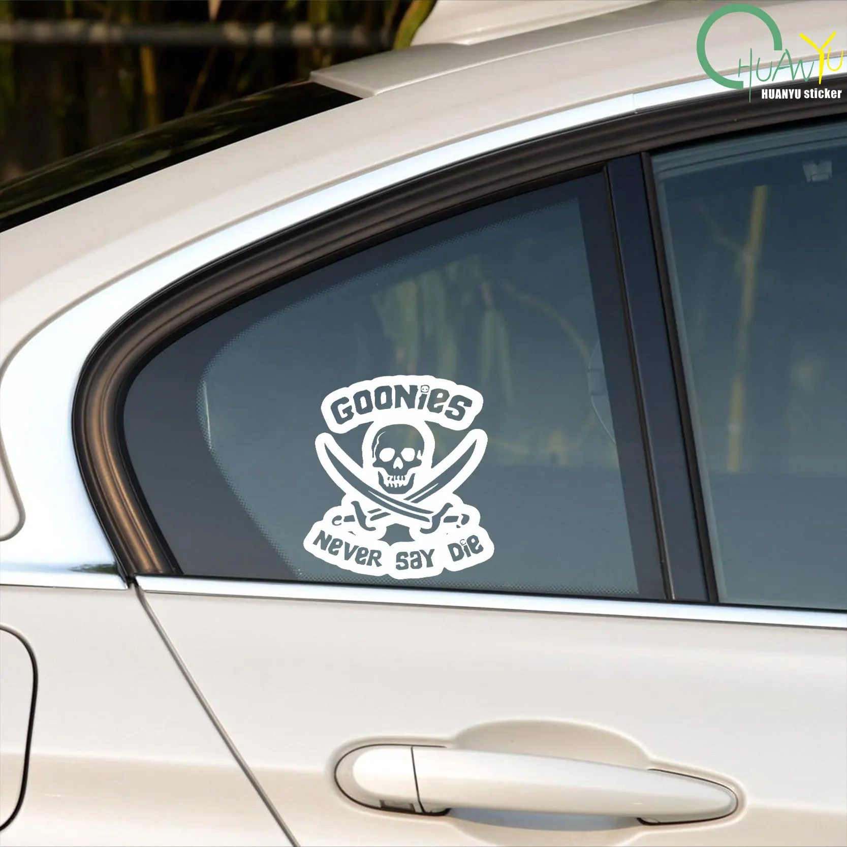 Autocollant de lettre de crâne jamais donnent, autocollant réfléchissant imperméable pour décoration de voiture et de moto