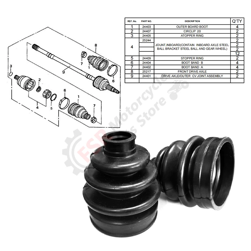 2SET OUTER BOARD BOOT,FOR LINHAI & MASSIMO LH400ATV-2D MSA450 400 E2 E4 370 PROMAX T3B 300 260,P/N:24403 24404 24402,QUAD PARTS