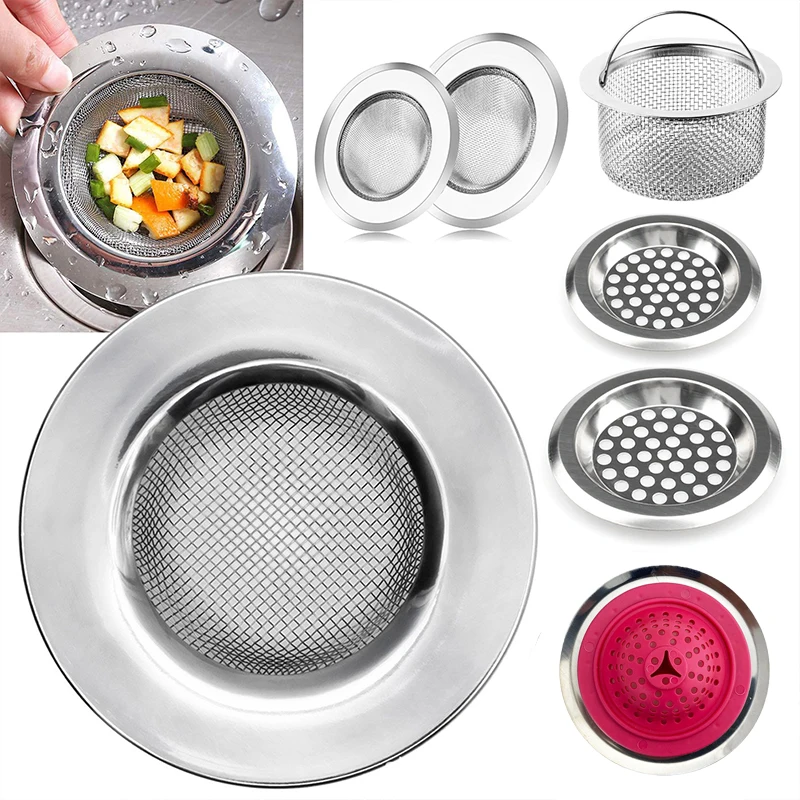 Kitchen Stainless Steel Sink Filter Screen Bathroom Floor Drain And Slag Separator Food Drain Leakage Net Household Floor Drain