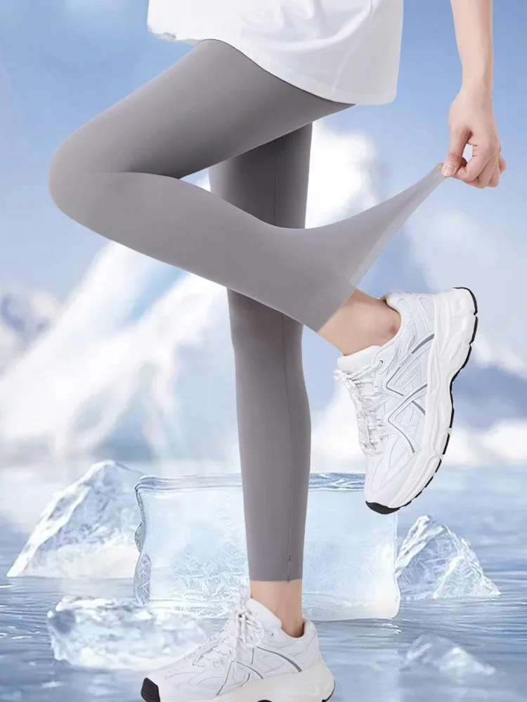 ลา ชาเปล อาย ไอซ์ ซิลค์ อาร์คสกินกางเกงผู้หญิงเอวสูง Sl Yoga Fitn กางเกงชั้นฤดูร้อนมาใหม่