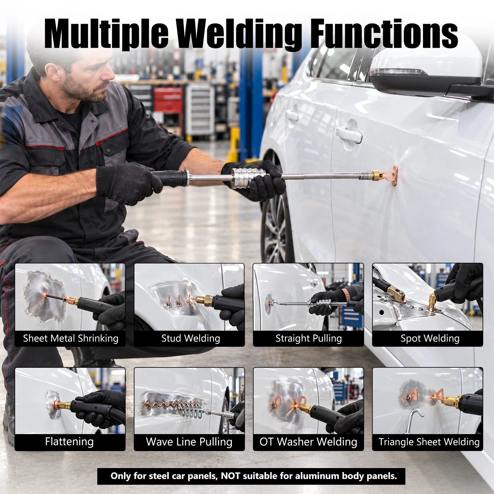 SIHAO Car Dent Puller Spot Welding Machine Portable Auto Body Repair Welder Intelligent Induction Welding Car Roof Bonnet Panel