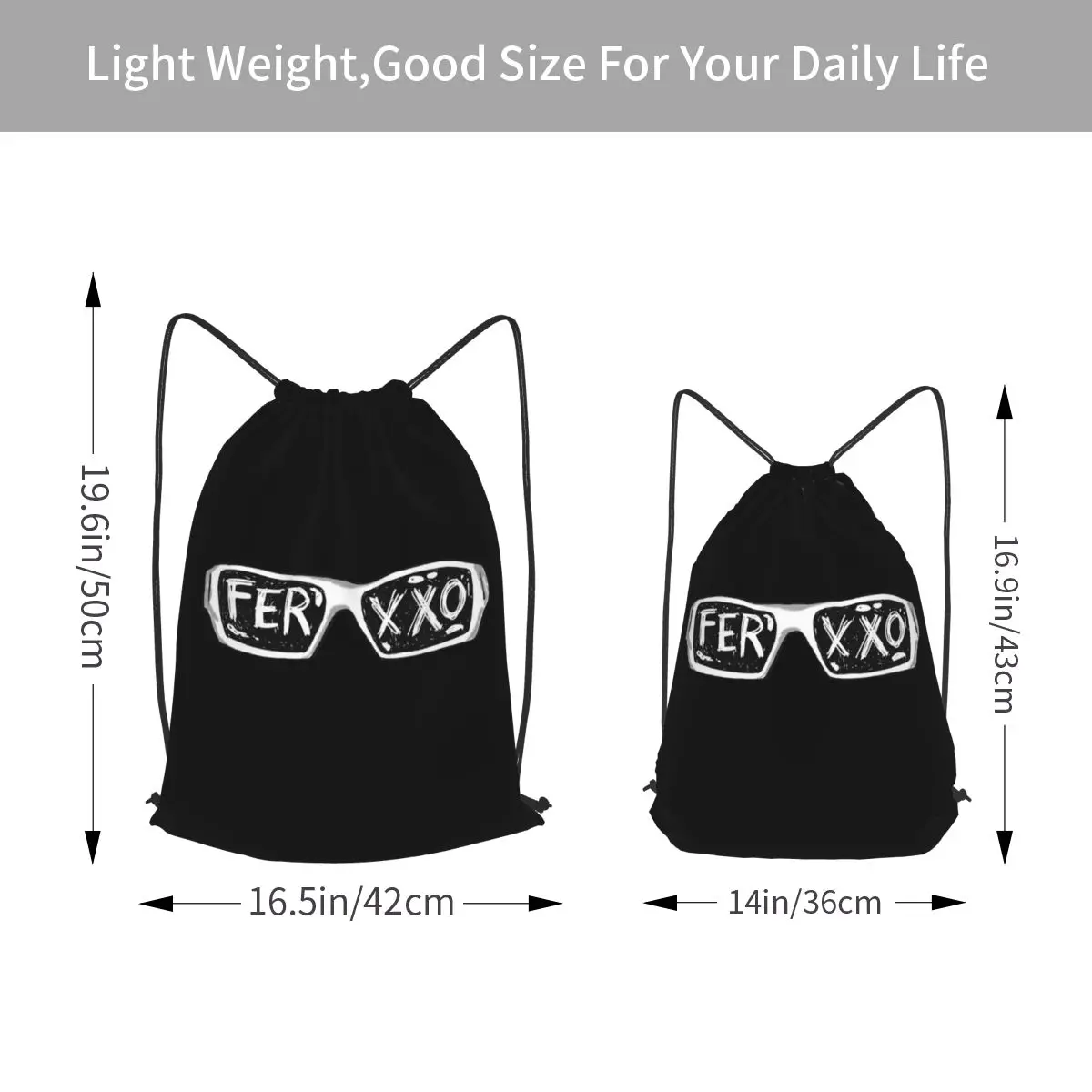 Ferxxo Glasses - Feid Logo Classic Sticker Backpacks Fashion Drawstring Bags Sundries Bag Book Bags for Man Woman School