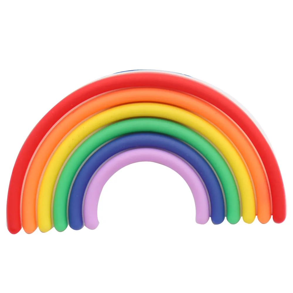 10-23Pcs Colorful Rainbow PVC Shoe Buckle Accessories Funny DIY Garden Shoes Decoration For Charms Kids Party Gift