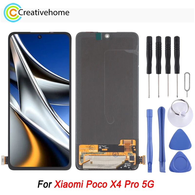 

AMOLED Material LCD Screen and Digitizer Full Assembly for Xiaomi Poco X4 Pro 5G