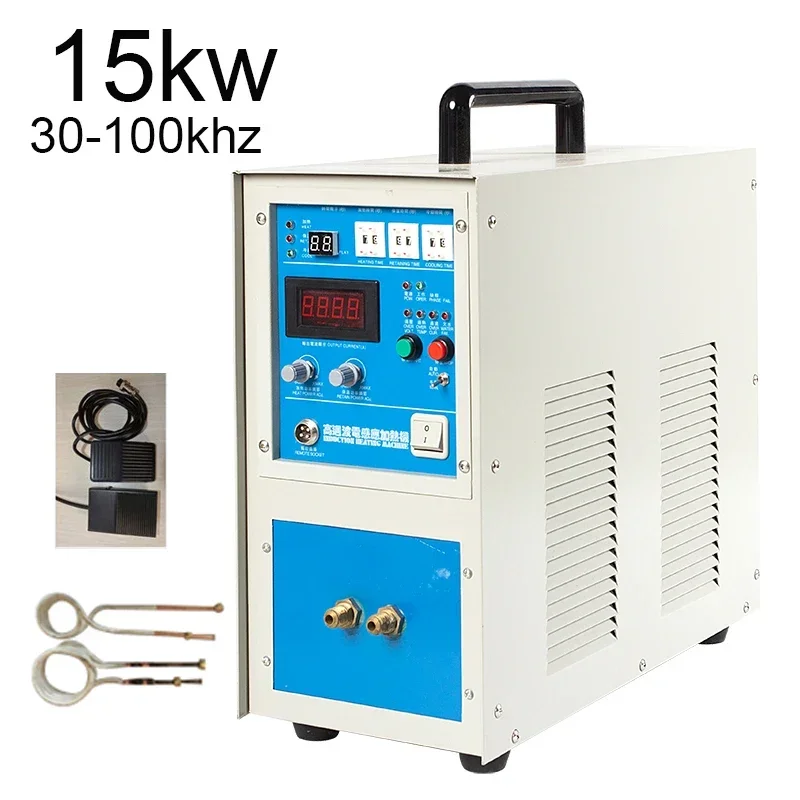 Mesin Pemanas Induksi 15KW, Mesin Pemanas Induksi, Tungku Peleburan Logam, Peralatan Pengelasan Frekuensi Tinggi, Peralatan Pendinginan Logam
