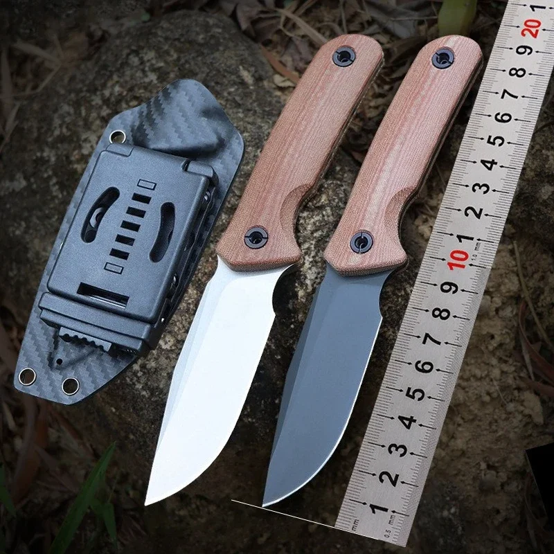 

0004 Маленький прямой нож D2 Blade G10 с противоскользящей ручкой, незаменимый для кемпинга и барбекю на открытом воздухе, практичный нож для резки