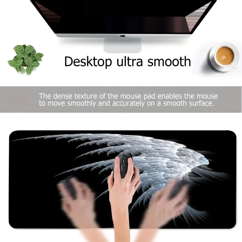 추상 천사 날개 마우스 패드 데스크 매트 고무 미끄럼 방지 사각형 데스크탑 매트 PC 키보드 긴 게임 패드 사무실 액세서리 XXL
