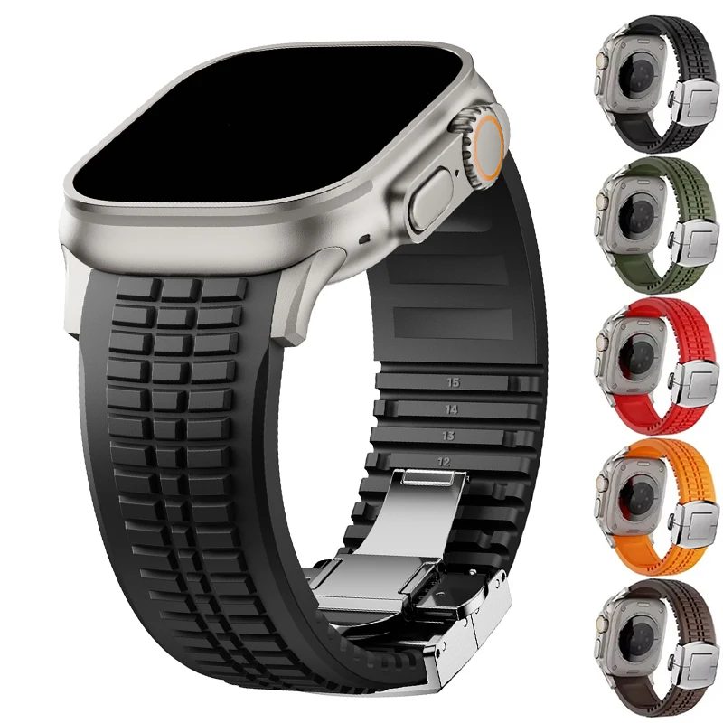 Silikonowy pasek do Apple Watch Ultra 3 2 49mm Series 11 10 46mm, sportowy pasek do Iwatch 9 8 7 6 5 4 SE 2025 44mm 45mm, opaska do zegarka