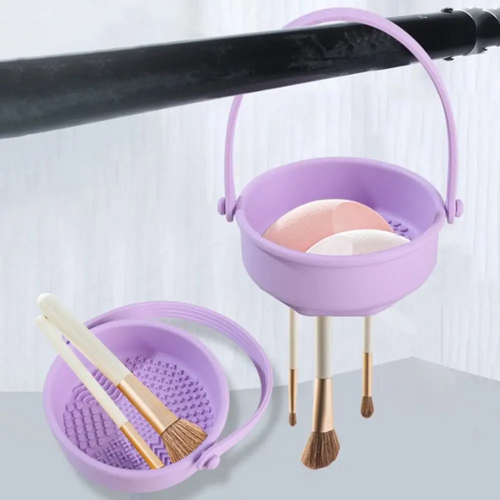 Multifunctionele Make-Up Borstel Schoonmaak Mand Zacht Wasbare Wasborstel Pad Siliconen Stabiele Opslag Schoonmaak Borstel Scrubber Pad