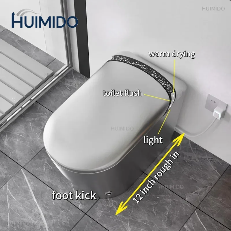Sounor Modern Smart Toilet with Bidet Built-In Self Cleaning Elongated Heated Seat Warm Water Sprayer Foot Kick 1.28 GPF Powerfu