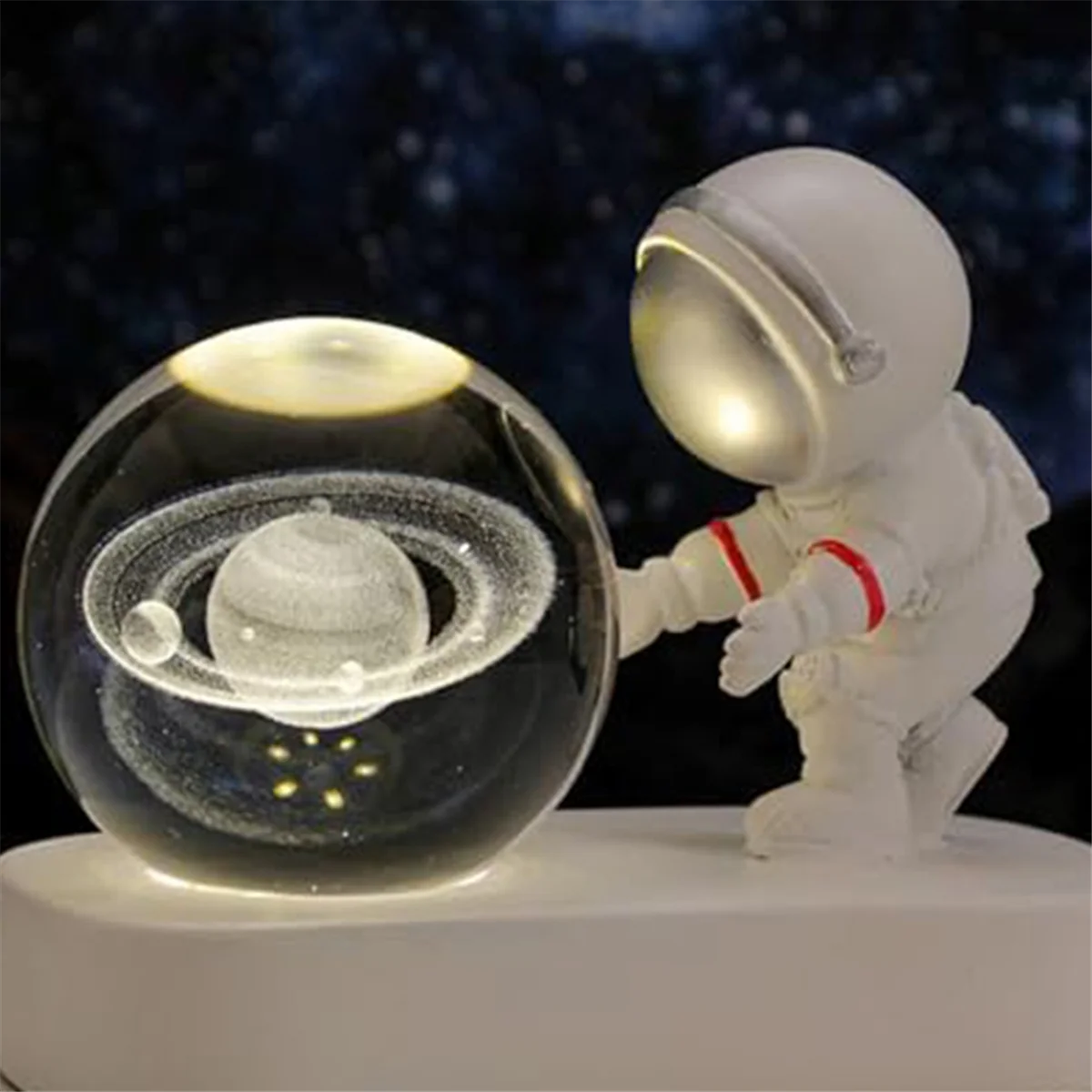 Night Light,Astronaut'S Starry Walk Crystal Ball Night Light,USB Link,Holiday and Anniversary Gifts,Creative Ornaments