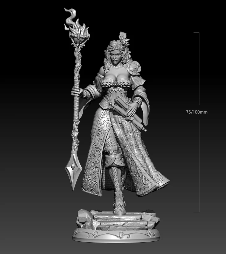 

1/24 75mm 1/18 100mm Resin Model Kits Female Master Figure Sculpture Unpainted No Color RW-758