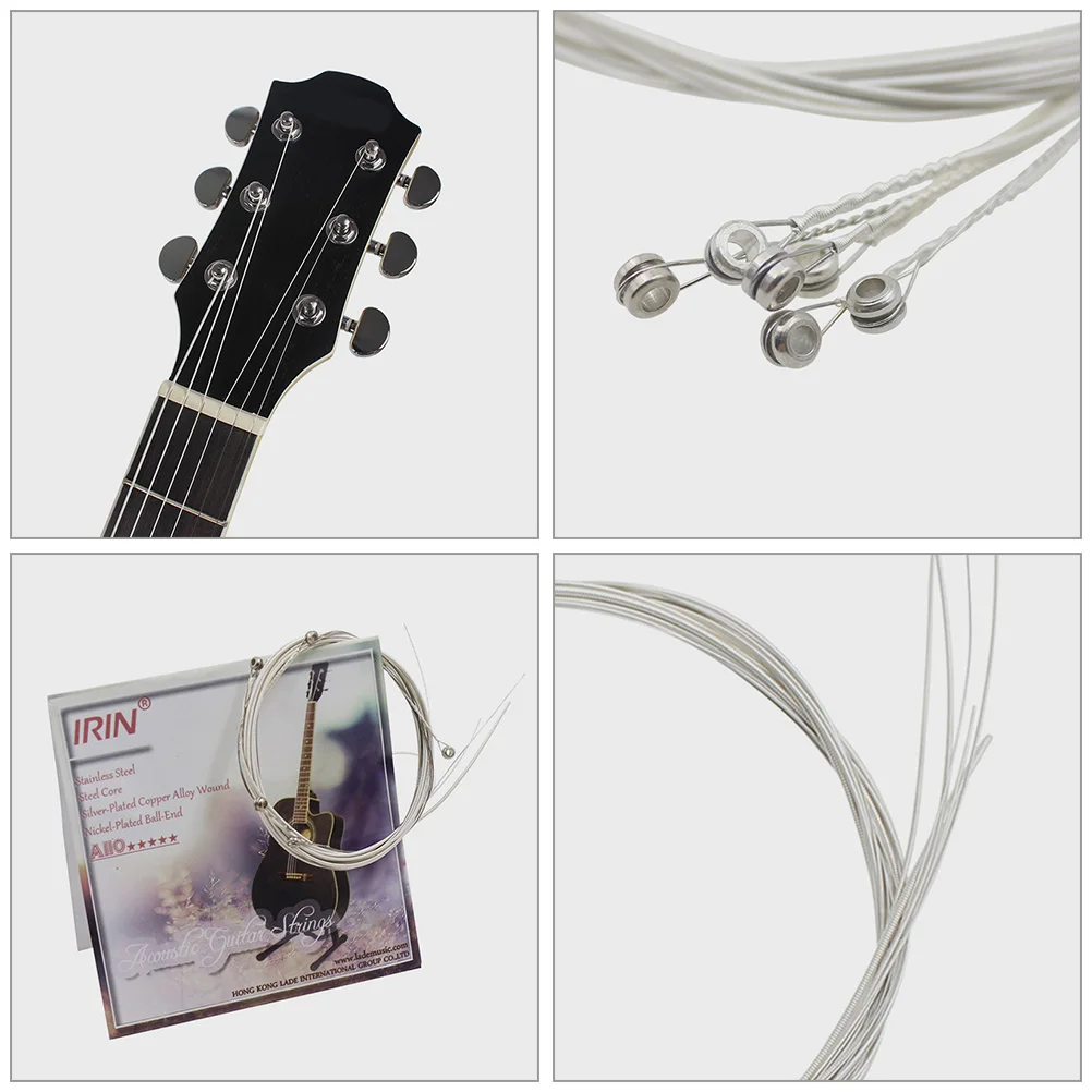 

6 Pcs Silver-plated Copper Alloy Strings Acoustic Guitar Parts Accessories Kit Replacement