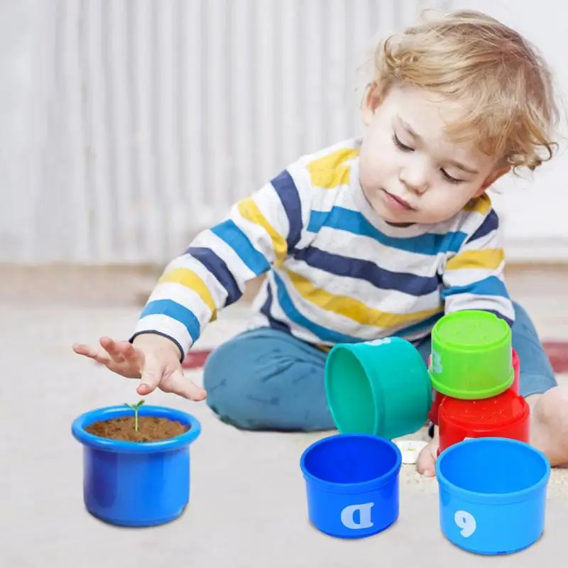 Bloques apilables de colores para niños, juego de clasificación de formas, Montessori, juguetes de aprendizaje, juguetes apilables, 9 piezas