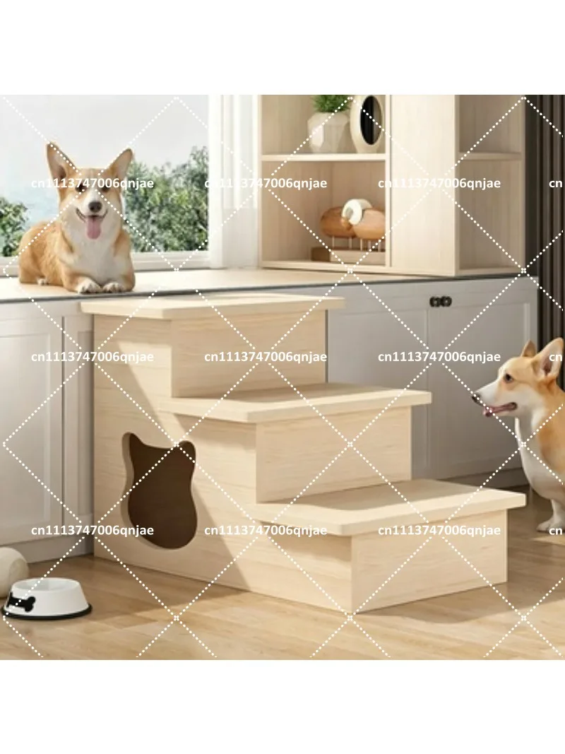 Pet Stairs for Small Dogs, Soft Climbing Steps with Cozy Bed, Indoor Pet Ramp